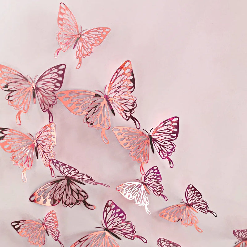 Kit com 12 lindas borboletas 3D
