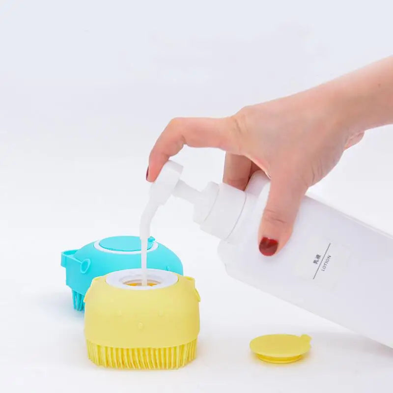 Esponja de banho de silicone com dispenser para sabonete líquido